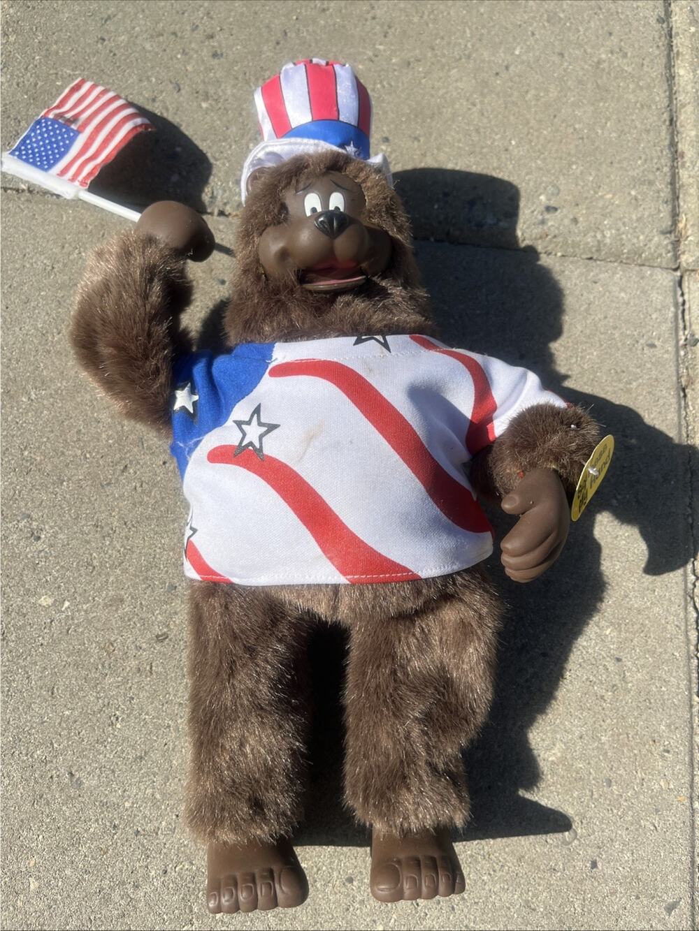 Vintage Gemmy Patriotic USA Bear 1998 Sings Proud to be an American UNTESTED